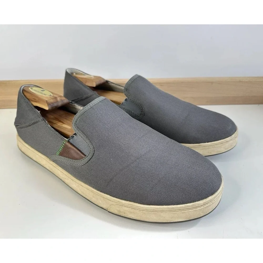 OluKai Kahu‎ Slip On Boat Shoe Loafer / Charcoal Gray / Men's Size 11